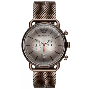 ARMANI AR11169 meeste kronograafkell 43 mm musta numbrilaua ja nahkrihmaga