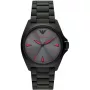 ARMANI AR11393 meeste kvarts-analoogkell 40mm roostevabast terasest korpus musta nahkrihmaga