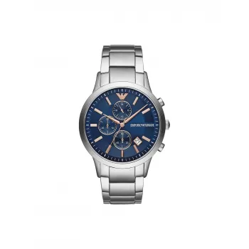 Armani AR11458 meeste kvartskell sinise sihverplaadi ja roostevabast terasest käevõruga, 43 mm