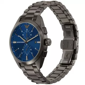 ARMANI AR11481 meeste Luigi kronograaf kvartskell 43mm musta numbrilauga ja musta nahkrihmaga