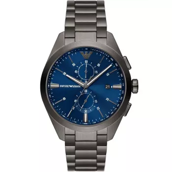 ARMANI AR11481 meeste Luigi kronograaf kvartskell 43mm musta numbrilauga ja musta nahkrihmaga