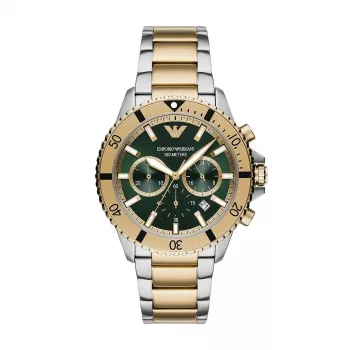 Armani AR11586 meeste kvartskronograafkell 43 mm sinise sihverplaadiga, roostevaba teras