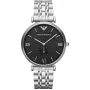 ARMANI AR1676 meeste analoogkvartskell 40mm musta numbrilaua ja nahkrihmaga