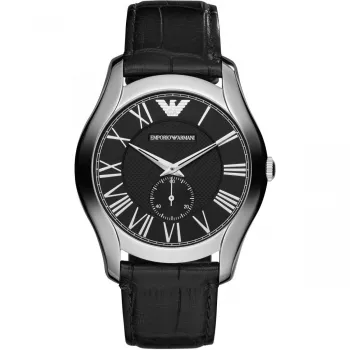 ARMANI AR1703 meeste kvartskronograafkell 43mm musta numbrilaud ja nahkrihm