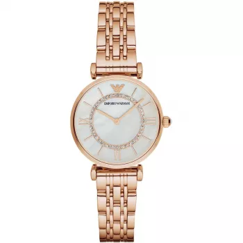 ARMANI AR1909 Naiste Kvartskell 32mm Roosakuldse Tooniga Roostevabast Terasest