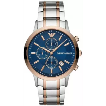 ARMANI AR80025 Meeste Kvartskronograafkell 43mm Roostevaba Teras Sinine Siht