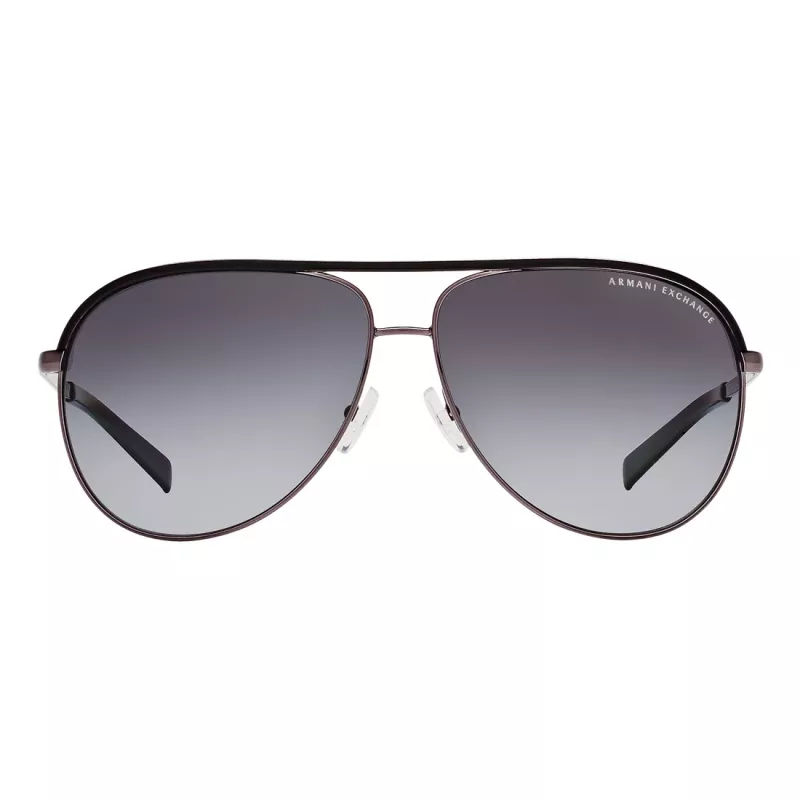 ARMANI EXCHANGE AX2002-60992V Unisex Päikeseprillid - Matt Must Metallraam Tumehalli Peegel Hõbedaste Läätsedega