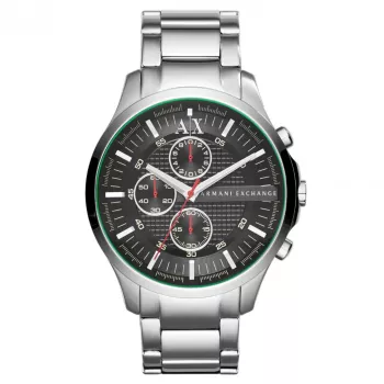 ARMANI EXCHANGE AX2163 meeste kvartskronograafkell 46mm musta numbrilaua ja nahkrihmaga