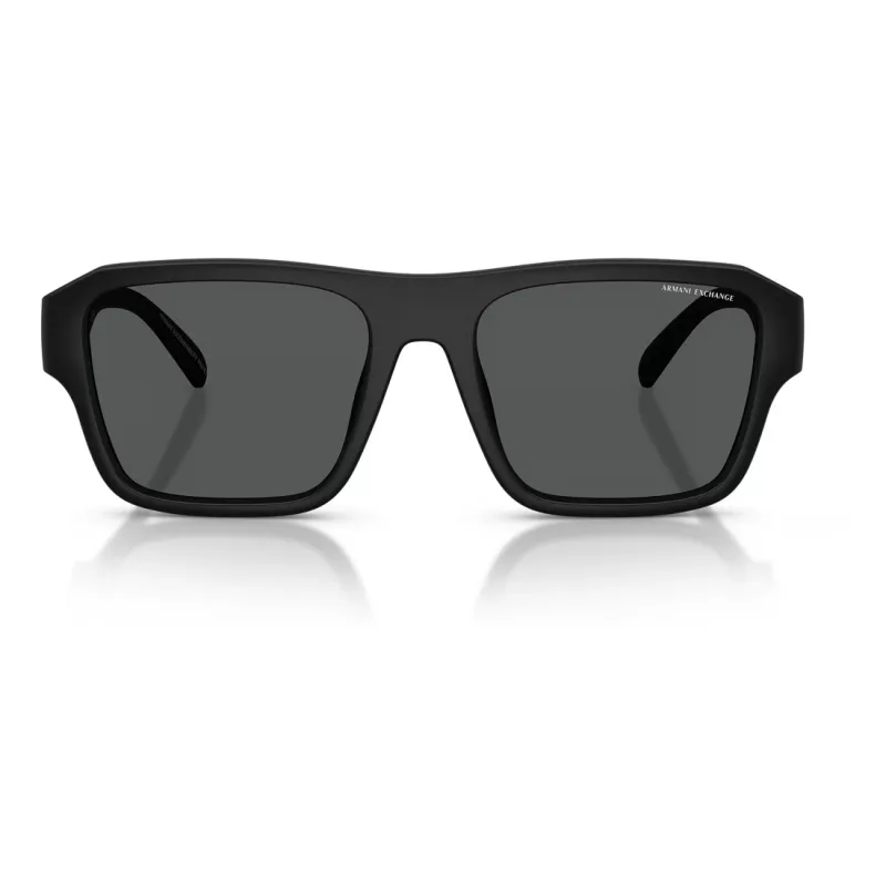 Armani Exchange AX4154SU83737 Meeste Ristkülikukujulised Päikeseprillid - Must Propionaatraam, Hallid Polükarbonaat Läätsed, UV400 Kaitse