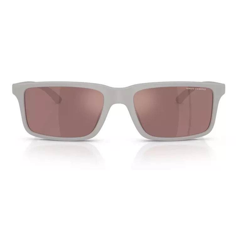 Armani Exchange AX4157SU83786 Meeste ristkülikukujulised päikeseprillid - matt must raam, hall lääts