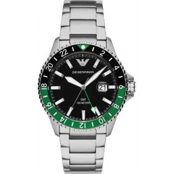 ARMANI Man AR11589 meeste analoogkvartskell 42mm sinise sihverplaadiga, hõbedane roostevaba teras