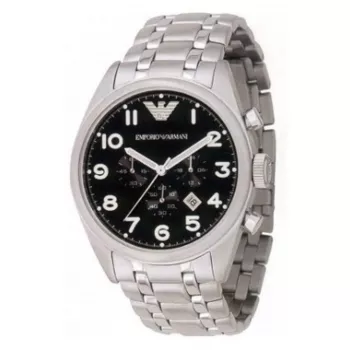 Armani Men's AR0508 Chronograph Watch 40mm Roostevaba teras Must sihverplaat