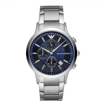 Armani Meeste AR11164 Chronograph Watch 43mm Stainless Steel Must Sihverplaat