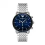 ARMANI meeste AR11238 roostevabast terasest kronograafkäekell sinise sihverplaadiga, 43mm
