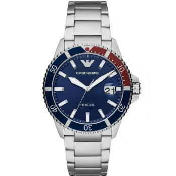 ARMANI Meeste Kell AR11339 42mm Roostevabast Terasest Kvarts Kronograaf Musta Sihtnumbri ja Nahkrihmaga