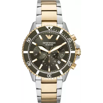 Armani meeste kell AR11361 42mm roostevabast terasest võrk must sihverplaat kronograaf
