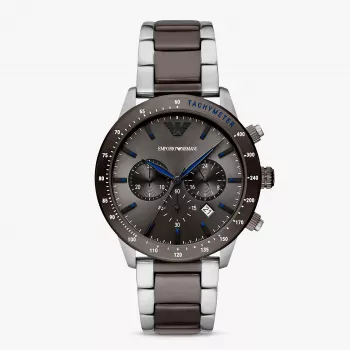 Armani meeste Luigi kronograaf musta sihverplaadi ja nahkrihmaga käekell AR11391 (43mm)