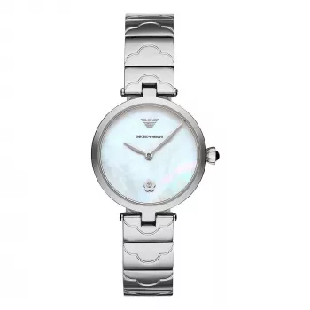 ARMANI naiste AR11235 kvartskell 32mm roostevabast terasest hõbedane