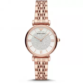 ARMANI naiste AR11244 Gianni T-Bar kvarts-analoogkell 32mm roosakuldse tooniga roostevaba teras