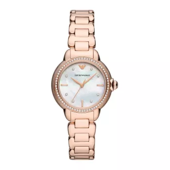 ARMANI naiste kell AR11523 Gianni T-Bar kvartskell 32mm roosakuldne roostevaba teras