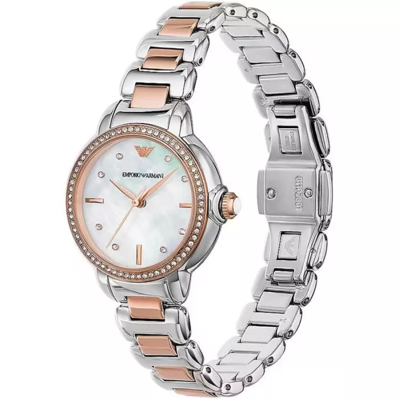 ARMANI naiste kell AR11569 Gianni T-Bar kvartskell 32mm hõbedane roostevaba teras