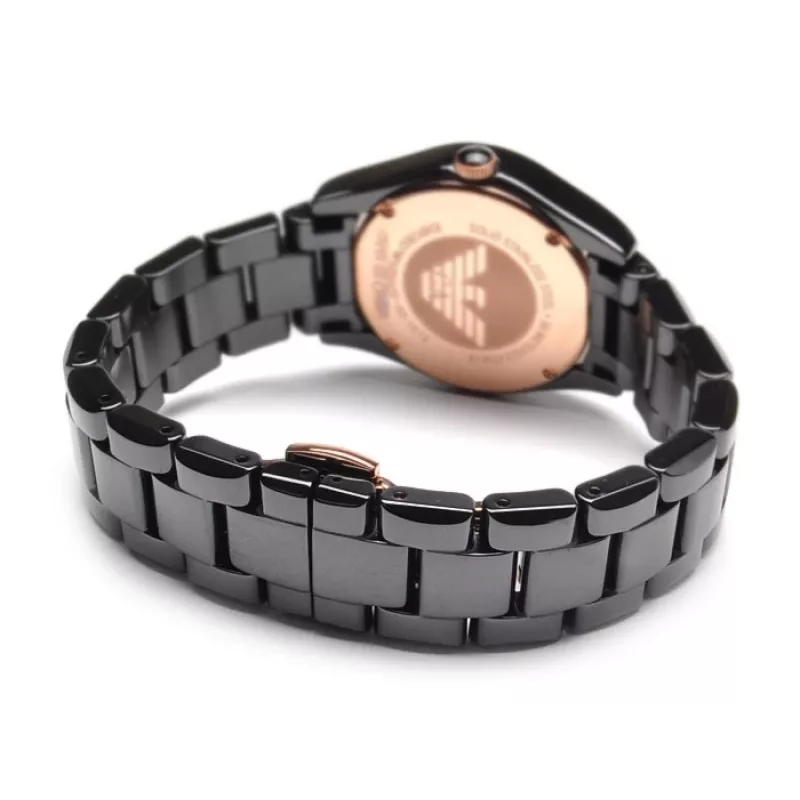 ARMANI Naiste AR1412 Kvartskronograafkell 35mm Must Keraamiline
