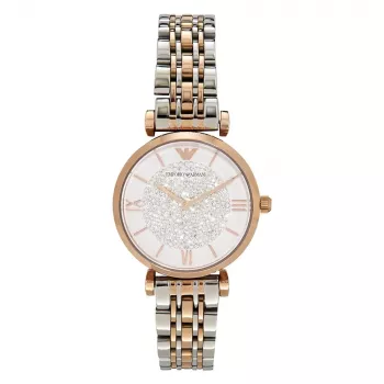 ARMANI Naiste AR1926 Gianni T-Bar Kvarts Analoogkell 32mm Roosakuldne Roostevaba Terasest Võrk