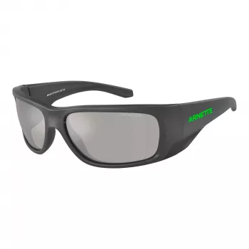 ARNETTE Meeste päikeseprillid AN4345-28706G Ristkülikukujuline matt must raam, hall peegel hõbe lääts, 62mm