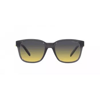 ARNETTE Unisex Päikeseprillid AN432027862Q5 - Ristkülikukujuline mattmust propionaatraam polariseeritud tumedate hallide polükarbonaatklaasidega - 55/19/145 mm