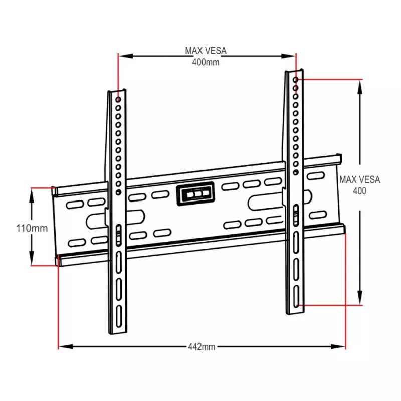 ART AR-33 Fikseeritud seinakinnitus 26-60 tolli LCD/LED-teleritele, 45 kg, VESA 400x400, õhuke 24 mm profiil, must