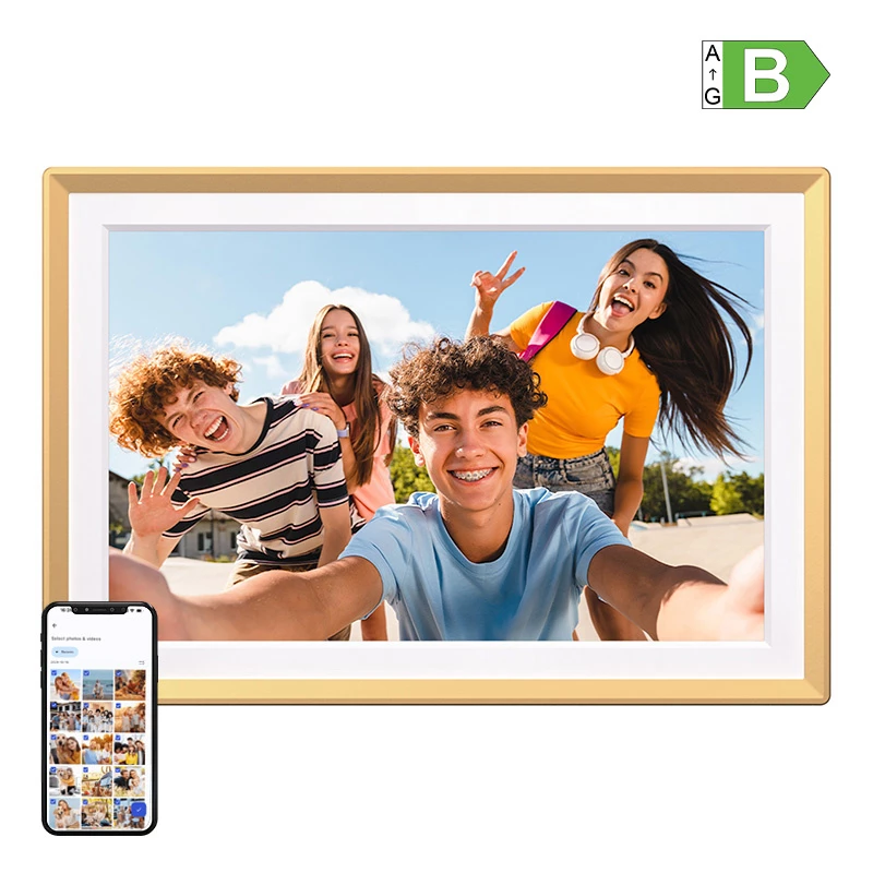 ARZOPA D14 Golden Digital Photo Frame 14.1 inch Gold