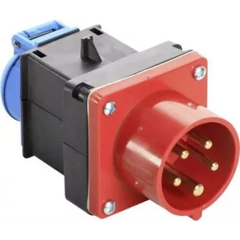 AS SCHWABE 400V 16A CEE-Schuko adapterkaabel, 5-pooluseline 2-pooluseliseks, 0,3m, IP44, must 60495