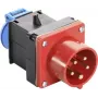 AS SCHWABE 400V 16A CEE-Schuko adapterkaabel, 5-pooluseline 2-pooluseliseks, 0,3m, IP44, must 60495