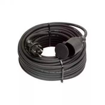 AS Schwabe 60384 25m H07RN-F kummist pikendusjuhe Schuko pistiku ja pesaga, must, IP44, 16A