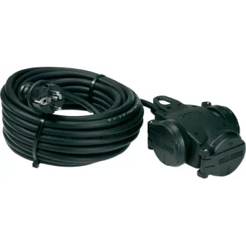 AS Schwabe 60456 10m H07RN-F 3G1.5mm² 3-kohaline kummipikkendus Schuko pistiku ja ühendusmuhviga, IP44, must