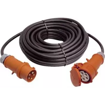 AS Schwabe 61034 32 A 5-pooluseline 50 m H07RN-F kummist pikenduskaabel CEE pistiku ja ühendusmuhviga, IP44, must