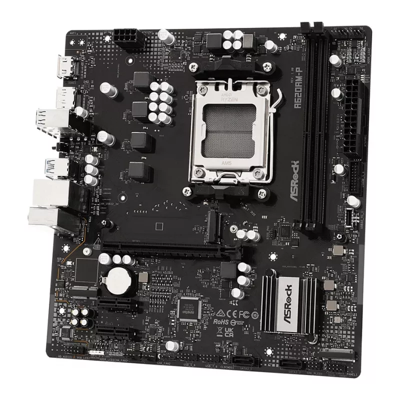 ASRock A620AM-P AMD A620 AM5 Micro ATX emaplaat (DDR5, HDMI, DisplayPort, M.2)