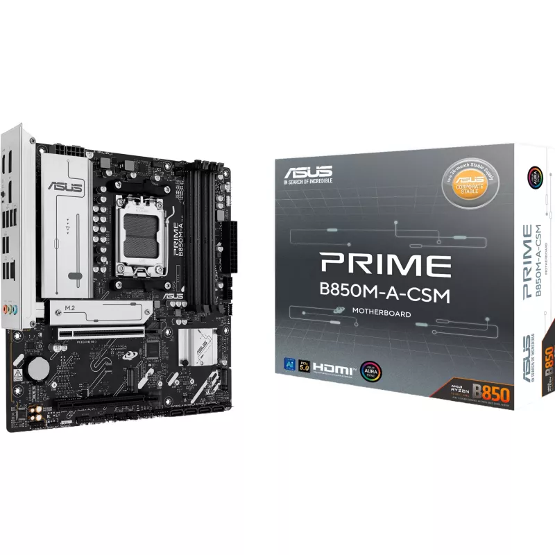 ASUS Prime B850M-A-CSM Micro-ATX emaplaat pesa AM5 AMD B850 kiibistik