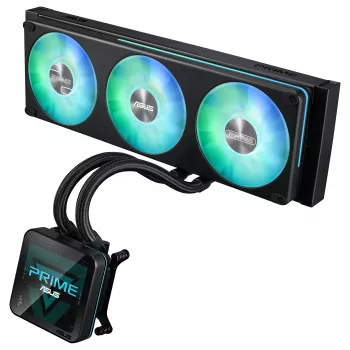 ASUS Prime SLC II 360 ARGB LCD AIO Vedelik CPU Jahuti, 360 mm Radiaator, 3 x 120 mm ARGB Ventilaatorid, LGA 1851/1700/1200/115x/AM5/AM4