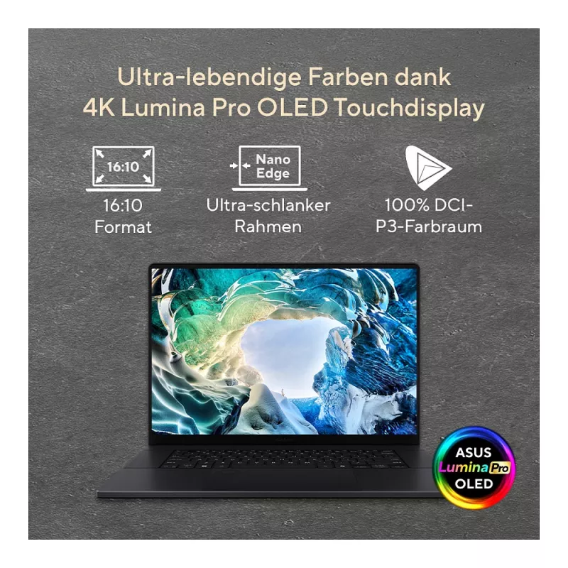 ASUS ProArt P16 (H7606WW-SE002X) AI sülearvuti, 16 tolli 4K OLED, Ryzen AI 9 HX 370, 64GB RAM, 2TB SSD, RTX 5080, Windows 11 Pro