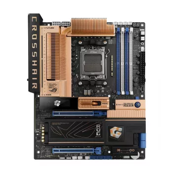 ASUS ROG CROSSHAIR X870E Gaming WiFi 7 ATX emaplaat AMD AM5, DDR5, PCIe 5.0, 10Gb Ethernet, must/bronze