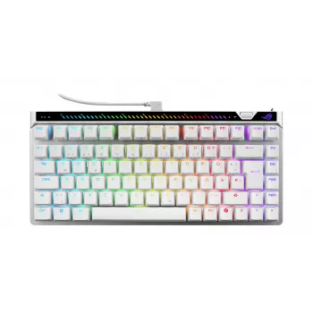ASUS ROG Falchion Ace 75 HE mänguklaviatuur (Moonlight White, Saksa paigutus, ROG HFX V2 magnetlülitid)