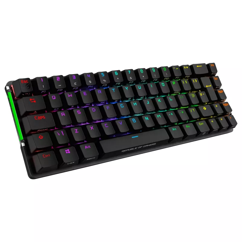 ASUS ROG Falchion NX mehaaniline mänguklaviatuur, 65% vormitegur, ROG NX Red lülitid, juhtmevaba/juhtmega, RGB taustvalgus, must