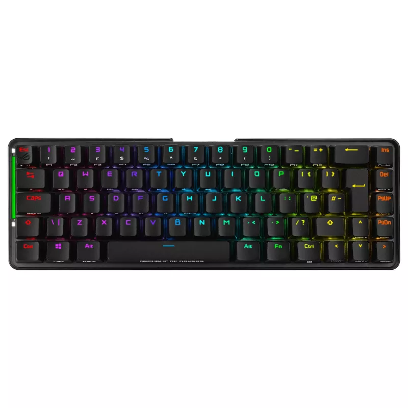 ASUS ROG Falchion NX mehaaniline mänguklaviatuur, 65% vormitegur, ROG NX Red lülitid, juhtmevaba/juhtmega, RGB taustvalgus, must