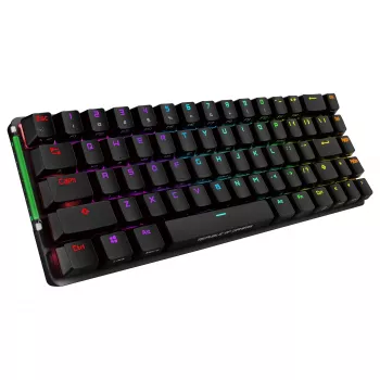 ASUS ROG Falchion NX mehaaniline mänguklaviatuur, 65% vormitegur, ROG NX Red lülitid, juhtmevaba/juhtmega, RGB taustvalgus, must