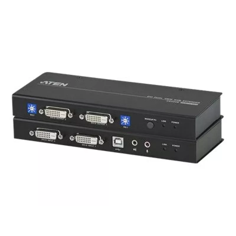 ATEN CE604-AT-G KVM pikendaja - 2x DVI, heli, USB, RS-232, 60m