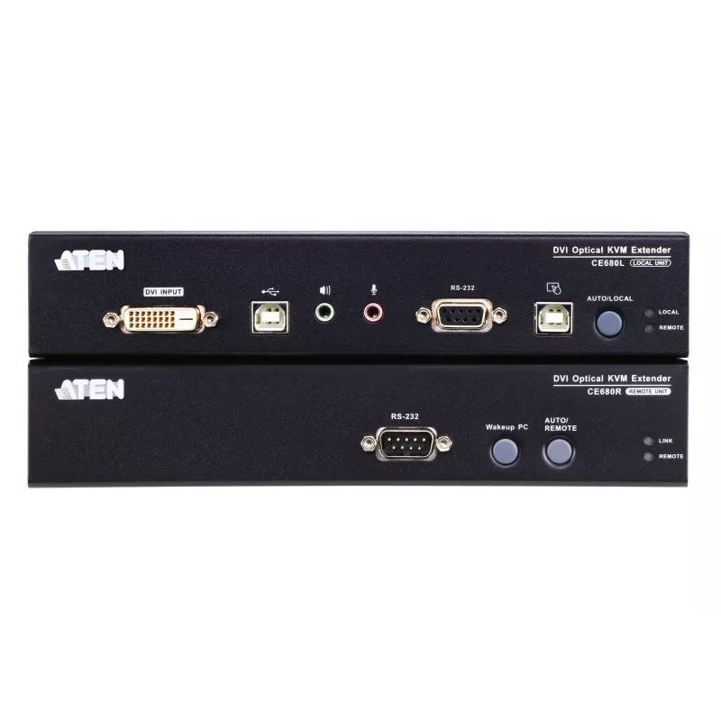 ATEN CE680 KVM audio USB jadaporti pikendaja fiiberoptika kaudu, DVI Dual Link, 600 m, 1310/1550 nm