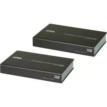 ATEN VE813A HDBaseT HDMI USB 2.0 RS-232 Ethernet Audio pikenduskomplekt (saatja ja vastuvõtja) kuni 100 m, 4K@30Hz, HDCP 2.2, PoH, metall