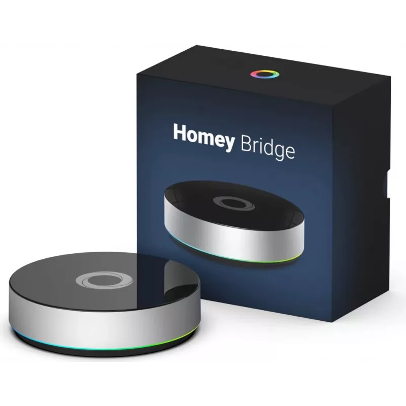 Athom Homey Bridge Smart Home Controller - Zigbee, Z-Wave, Bluetooth, Wi-Fi - Must/Hõbe