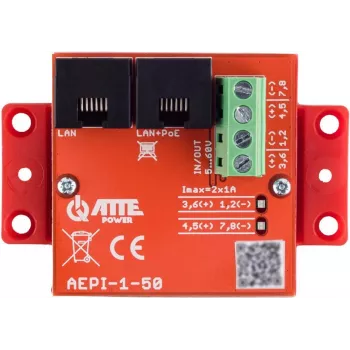ATTE AEPI-1-50 Passiivne PoE Adapter 1-Kanaliline 10/100/1000 Mbps Gigabitine Ethernet